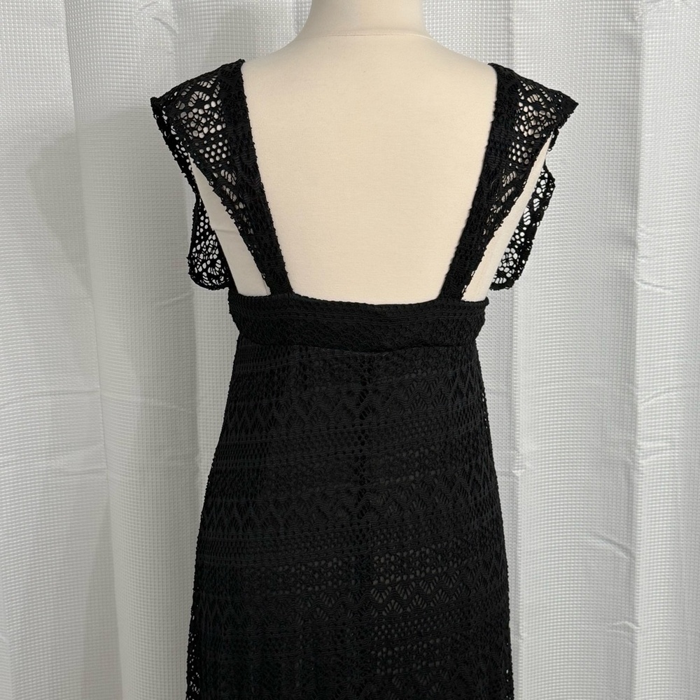 Lovestitch Women's Bohemian Lace V-Neck Maxi Lined Dress, Black, Size M - Picture 7 of 9